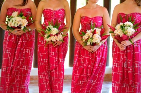 bel kazan pink and silver strapless maxi bridesmaid dresses with flowers